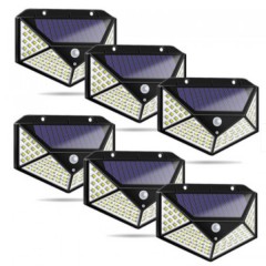 Set 6 lampi cu 100 led-uri si incarcare solara