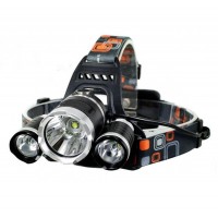 Lanterna De Cap 3 x Led Cree XML T6 MRG M-155, 2x Acumulatori 18650, Frontala, Negru C155