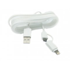 Cablu De Date MRG M-175, 2 In 1, Iphone 5/6 + Micro USB, Alb C175