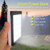 Baterie externa - Power Bank MRG P-187, 20000mAh, Incarcare Solara, Lanterna 20 LED C187