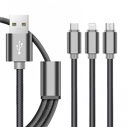 Cablu De Date 3 In 1 Iphone 5/6 + Micro Usb + Type C C191