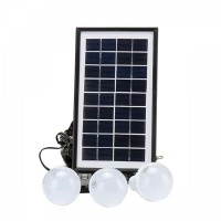 Kit Solar MRG AKL-8017A, Negru, 3 becuri, Panou solar C333