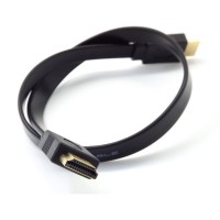 Cablu HDMI Plat MRG A340, Mufe aurite, 1.5 metri, Negru C340