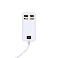 Incarcator USB 15W 3A cu cablu MRG L342, USB, 4 porturi, Alb C342