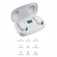 Casti bluetooth MRG L-TWS-T10S, cu Display, In-ear, Alb C370