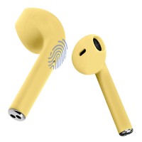 Casti Bluetooth MRG L-inPods 12, Cu carcasa, Handsfree, Galben C379