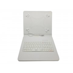 Husa cu Tastatura pentru Tableta 9.7” MRG L-462, Micro Usb, Model X, Alb C462