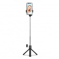 Selfie Stick MRG MR1, Pentru telefon, Trepied, 360 grade, Negru C637