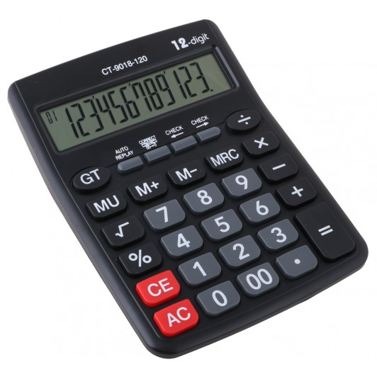 Calculator de Birou MRG MCT9018 , 12 digits, Auto Replay, LCD, Negru C880