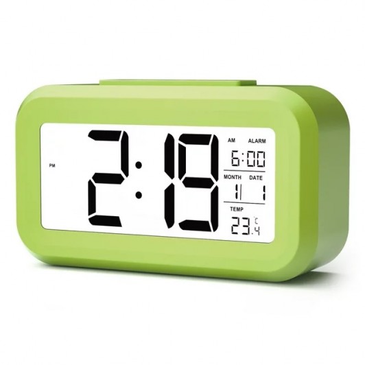 Ceas cu Termometru MRG M899, LCD ,Cu Lumina Noapte, Calendar, Verde C988