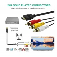 Cablu HDMI la 3 RCA MRG M1001, 1080p , Cablu Video 140 cm, Fara Convertor C1001