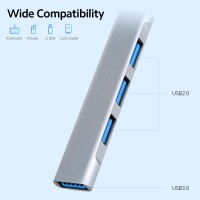 Adaptor Hub USB Type-C MRG MGL232, 4x USB, USB 3.0, Multiport 4 in 1 C1103