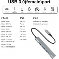 Adaptor Hub USB Lightning MRG MGL231, 3x USB, USB 3.0, Multiport 4 in 1 C1109