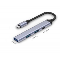 Adaptor Hub USB Type-C PD MRG MGL232, 3x USB, USB 3.0, Multiport 4 in 1 C1117