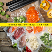 Set 100x Pungi Vidat Alimente MRG M1119, 25x35 cm, Reutilizabile, fara BPA C1119