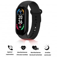 Bratara Fitness Smart MRG MM6, Compatibil Android si iOS, Bluetooth, Negru C1137