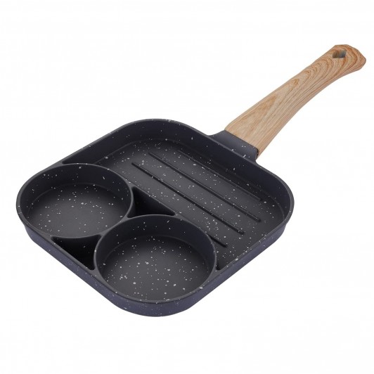 Tigaie cu Forme MRG MTNT51, 3 Compartimente, Non-Stick, 34 cm, Gri C1152