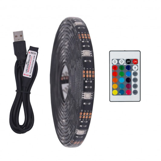 Banda LED MRG M725 , cu Telecomanda, RGB 5050, Lungime 3M, Pentru TV Auto C1166