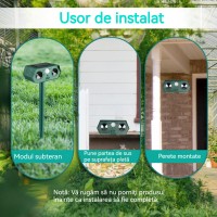 Aparat Anti Daunatori Ultrasonic Solar Animale MRG M1190, Senzor, Exterior C1190
