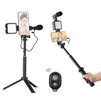 Selfie Stick Pentru Video MRG MAY49Z, Microfon, Trepied, Selfie, cu Lumina C1198
