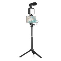 Selfie Stick Pentru Video MRG MAY49Z, Microfon, Trepied, Selfie, cu Lumina C1198