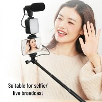 Selfie Stick Pentru Video MRG MAY49Z, Microfon, Trepied, Selfie, cu Lumina C1198