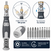 Set Surubelnite MRG M2050C, Clichet, 180 Grade, Multifunctionala 10 Biti C1224