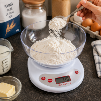Cantar Bucatarie MRG M1227, cu Bol 1L, ABS, 5Kg, LCD Functie, Tara, Alb C1227