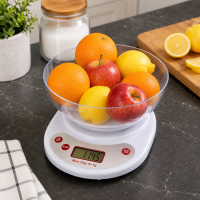 Cantar Bucatarie MRG M1227, cu Bol 1L, ABS, 5Kg, LCD Functie, Tara, Alb C1227