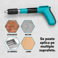 Pistol de Cuie Manual MRG M1229, Pentru Cuie Beton Metal, Calibru 7.3 mm C1229