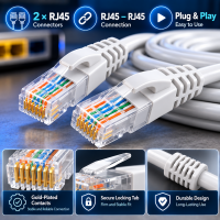 Cablu UTP Cat 6 MRG M1235, 10 m, Cablu Retea Ethernet RJ45 Internet, 1Gbps C1236
