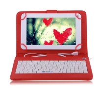 Husa Tableta 8 Inch Cu Tastatura Micro Usb Model X , Rosu , Tip Mapa , Prindere 4 Cleme C10