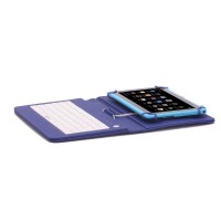 Husa Tableta 9 Inch Cu Tastatura Micro Usb Model X , Albastru ,Mapa , Prindere 4 Cleme C15