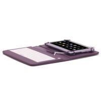 Husa Tableta 9 Inch Cu Tastatura Micro Usb Model X , Mov , Mapa , Prindere 4 Cleme C16