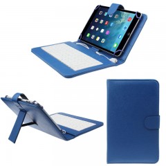 Husa Tableta 7 Inch Cu Tastatura Micro Usb Model X , Albastru , Mapa , Prindere 4 Cleme C105
