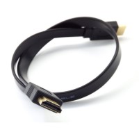 Cablu HDMI Plat MRG, Mufe aurite, 1.5 metri, Negru C340