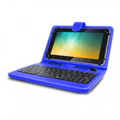 Husa tableta model X cu tastatura MRG, MicroUSB, 10 inch, Albastru C404