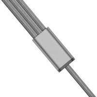 Cablu date si incarcare MRG M-532, 3 in 1, MicroUSB, Lightning, Type-C, Gri C532