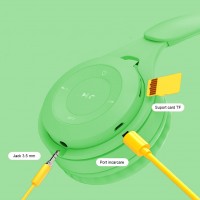 Casti wireless MRG MYO8, handsfree, cu bluetooth, verde C577