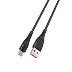 Cablu de date Veger V104, Type-C, 2.4A, Negru C714