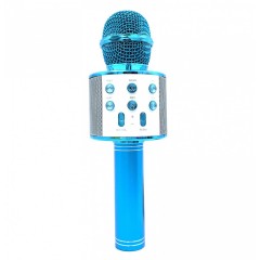 Microfon Wireless Karaoke MRG MWS858, Reincarcabil, Boxa, Albastru C1037