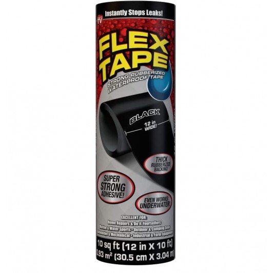 Banda Flex Tape Adeziva MRG M107, 150 Cm , Latime 30 cm, Cauciucata ,Negru C1076