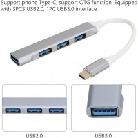 Adaptor Hub USB Type-C MRG MGL232, 4x USB, USB 3.0, Multiport 4 in 1 C1103