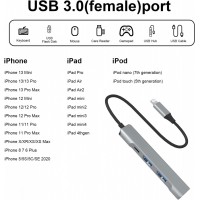 Adaptor Hub USB Lightning MRG MGL231, 3x USB, USB 3.0, Multiport 4 in 1 C1109