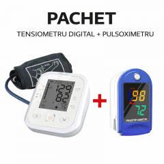 Pachet Tensiometru de Brat MRG MSR801 si Pulsoximetru MRG M-JZK-302 cu Display digital Pachet Tensiometru de Brat MRG MSR801 si Pulsoximetru MRG M-JZK-302 cu Display digital