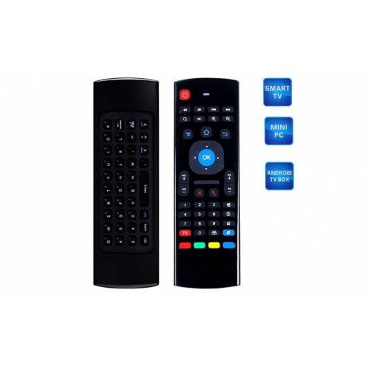 Telecomanda cu tastatura pe spate pentru tv smart, Android tv box, mini PC, proiectoare, jocuri