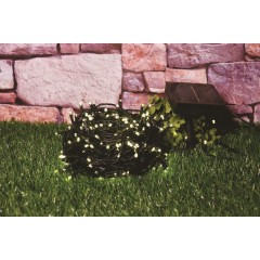 Instalatie Garden cu panou solar, 100 LED-uri cu lumina calda, 9.9 m, controler, exterior
