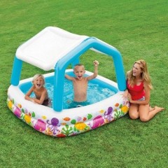 Piscina cu acoperis, pentru copii, Acoperis detasabil, Protectie solara