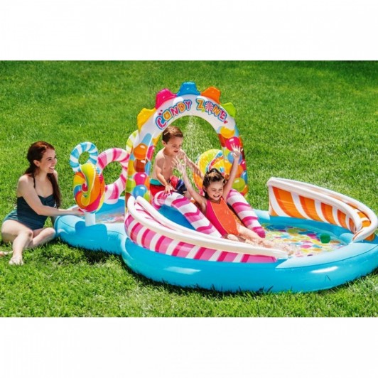 Piscina gonflabila pentru copii cu tobogan - Sweet Candy Center