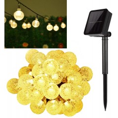 Instalatie solara cu 50 beculete LED de interior-exterior, 6 m, lumina calda
